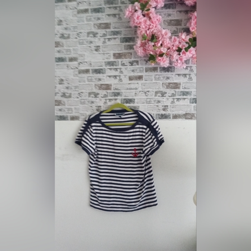 Navy and White Striped Shirt